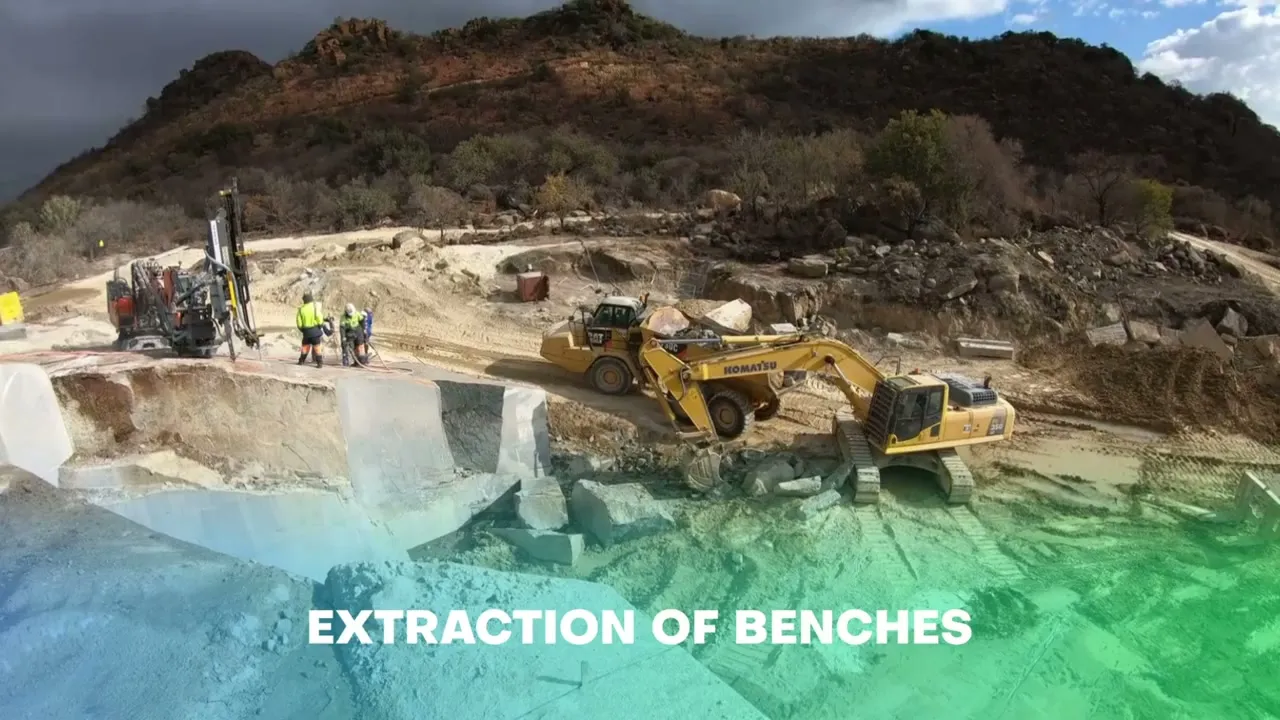 Aerial view of DLA Investments granite quarry operations in South Africa